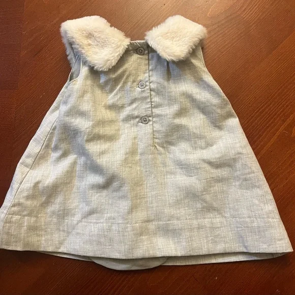 Baby Gap Dress Grey A Line Faux Fur 0-3 Months NWOT - Picture 6 of 6